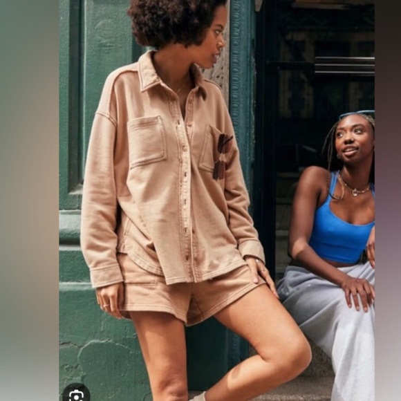 aerie Tops - Aerie Lumberjane Fleece Shirt Woman Small Brown Long Sleeve Boxy Comfy Boxy 2023